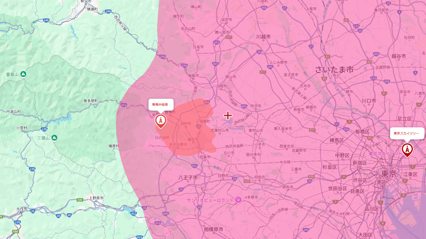 青梅市の電波事情